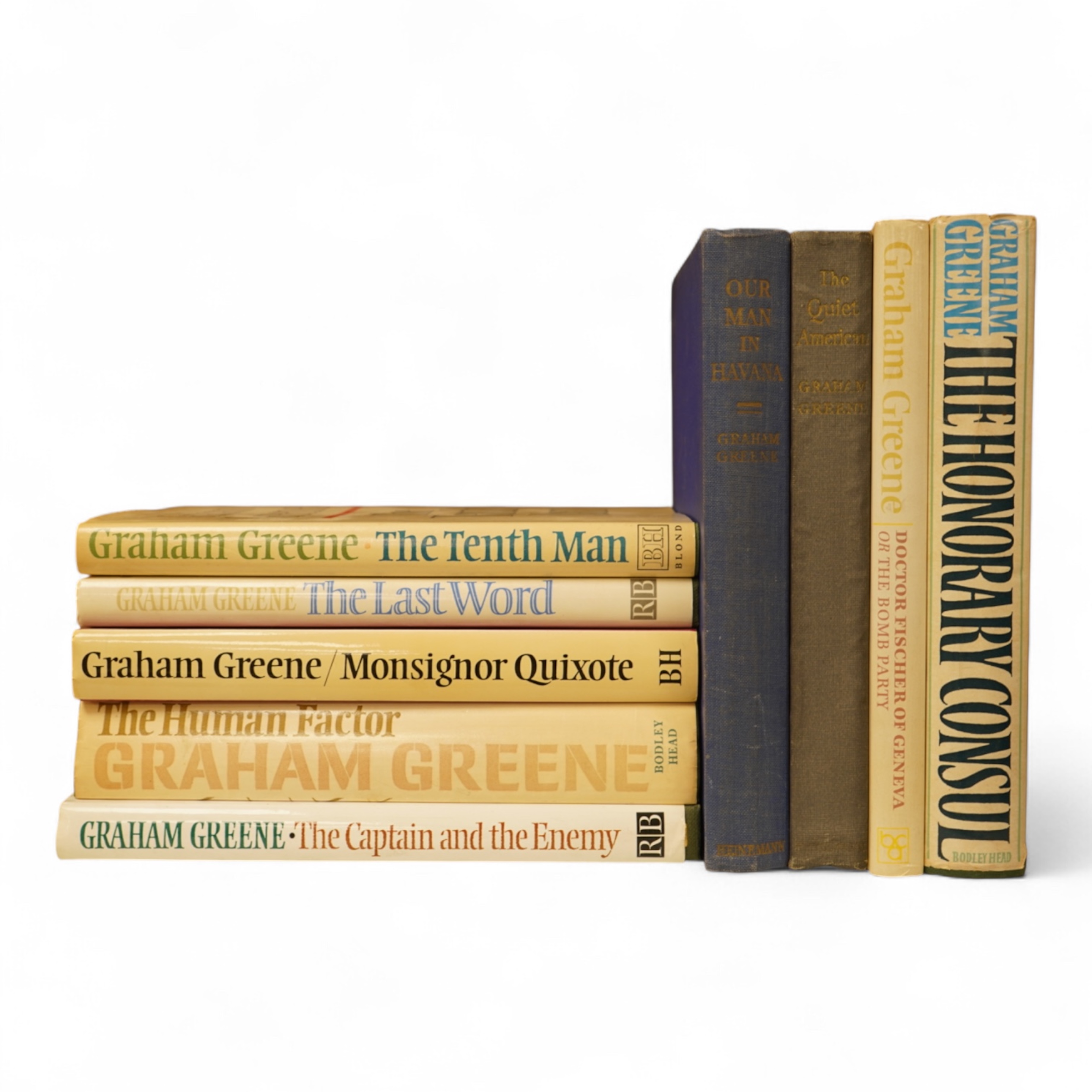 Greene, Graham - The Honorary Consul, 1st edition. publisher's cloth and d/wrapper. 1973; together with three others by the same author (all first editions, in d/wrappers)